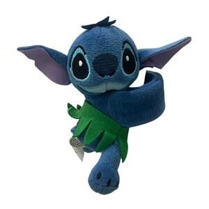 Disney Stitch Cutie Cuff Slap Bracelet Plush Mini Figure Hula Grass Skirt